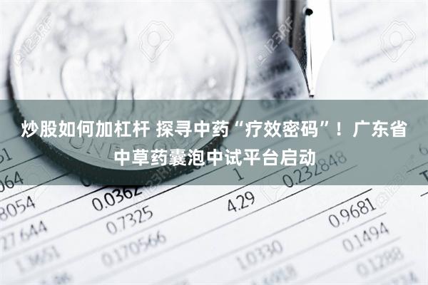 炒股如何加杠杆 探寻中药“疗效密码”！广东省中草药囊泡中试平台启动