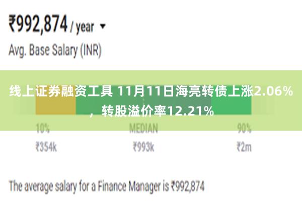 线上证券融资工具 11月11日海亮转债上涨2.06%，转股溢价率12.21%